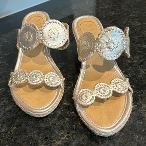 Jack Rogers Size 10 Shelby Platinum Sandals. Worn for 2 hours on carpet.